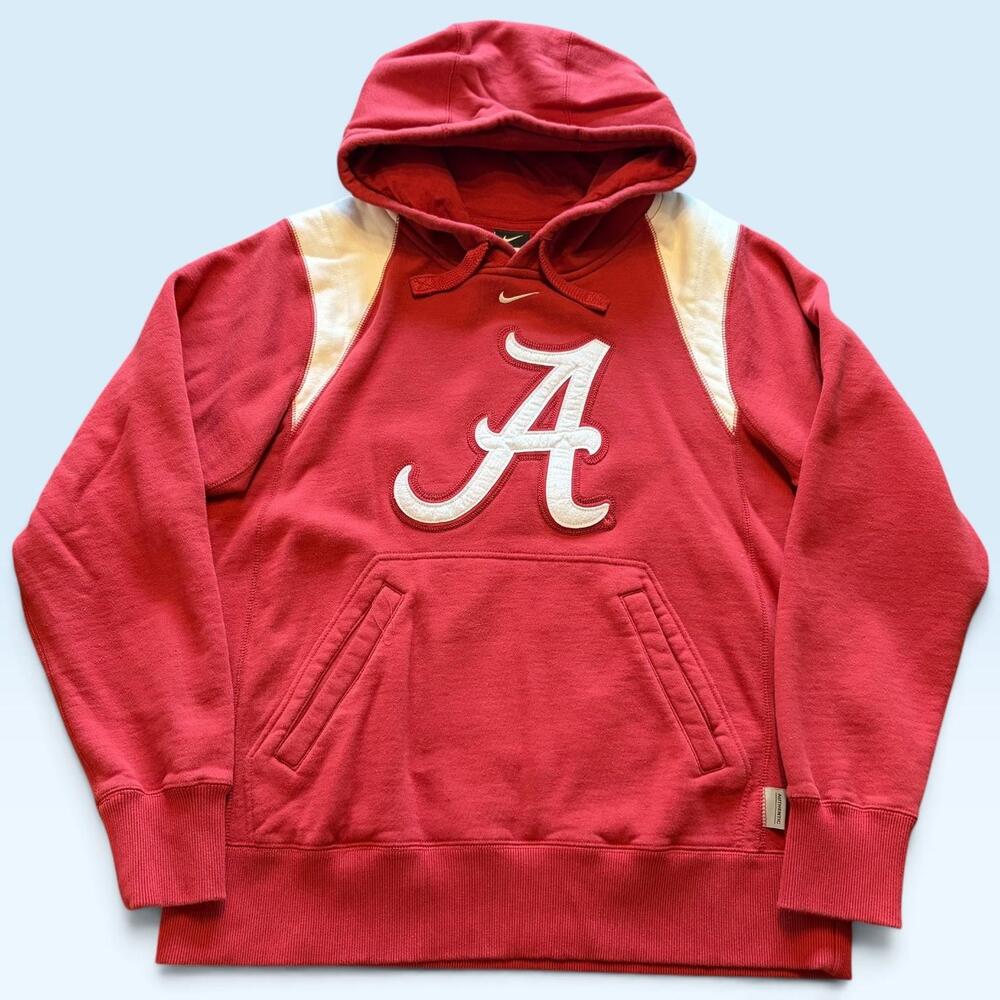 Nike Center Swoosh Alabama Crimson Tide Hoodie Sweatshirt Small Red Football